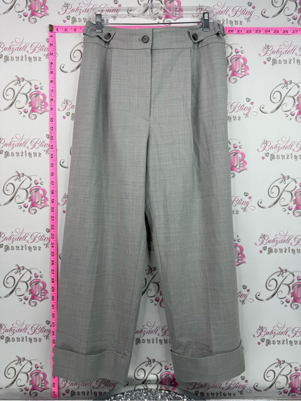 Club Monaco flare pants grey Wide-Leg Dress Pants in Light Gray